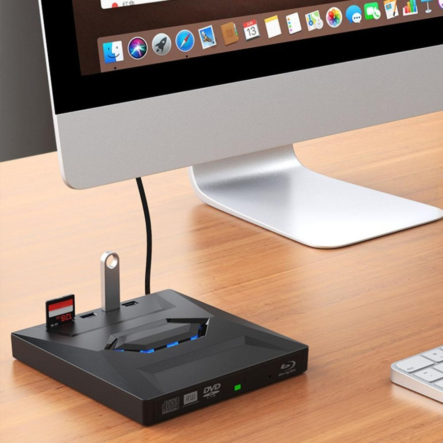 Jual Profftech DVD RW External USB Type-C + USB HUB 3.0 & Card reader ...