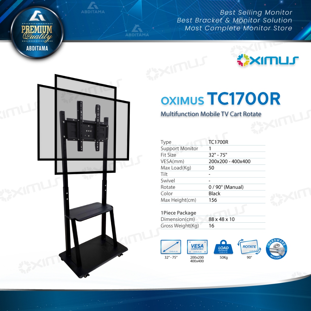 Jual Bracket TV Standing Roda Kuat Rotasi 32