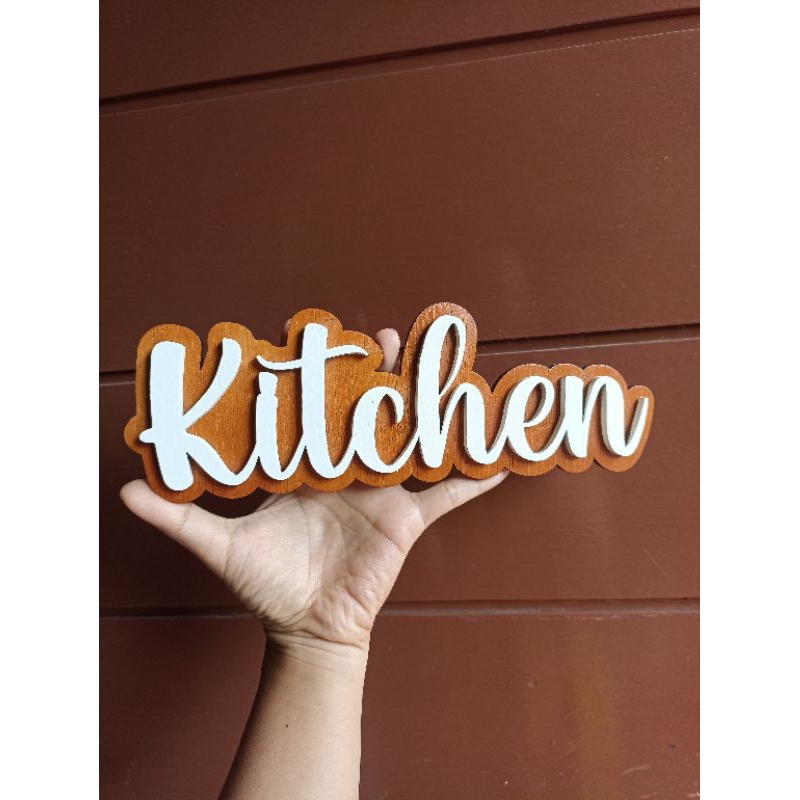 Jual tulisan kitchen timbul bahan KAYU walldecor dinding dapur / wall ...