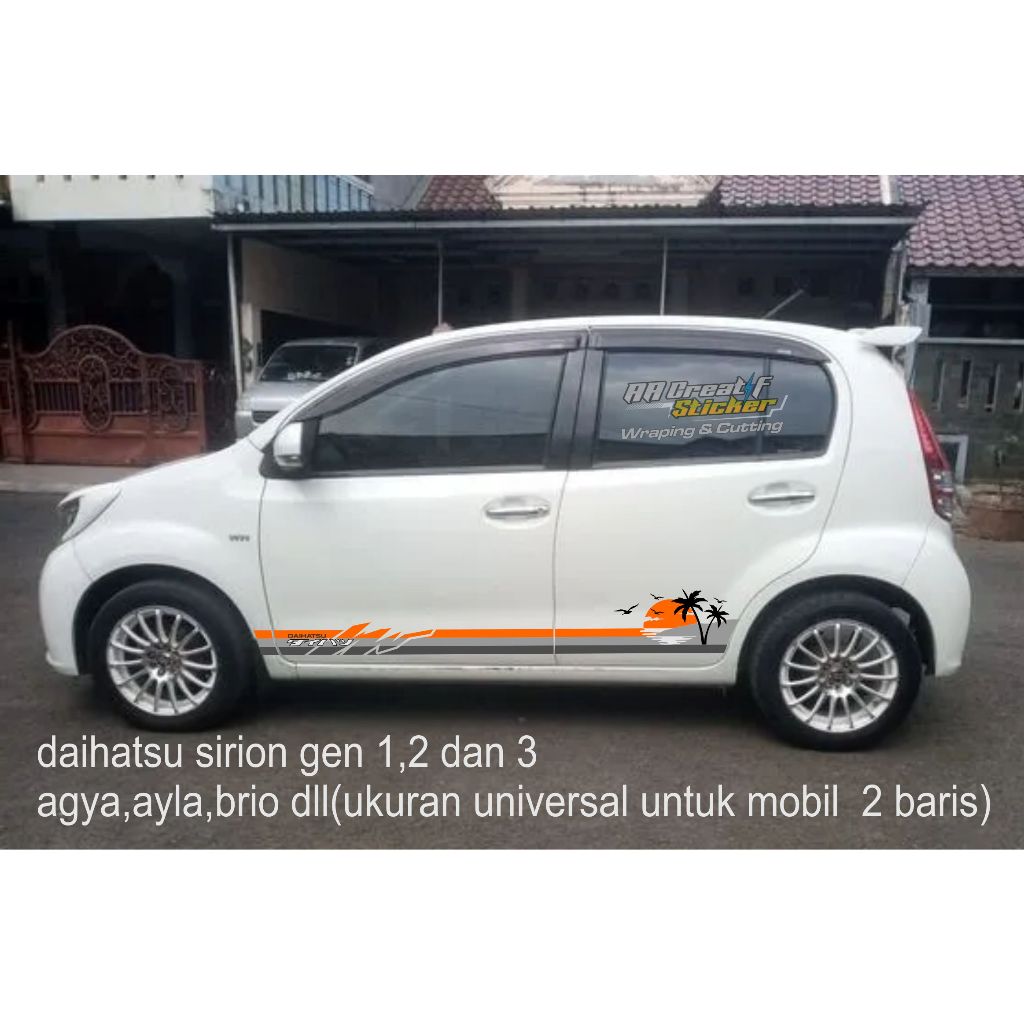 Jual cutting sticker mobil daihatsu sirion tema pantai | Shopee Indonesia