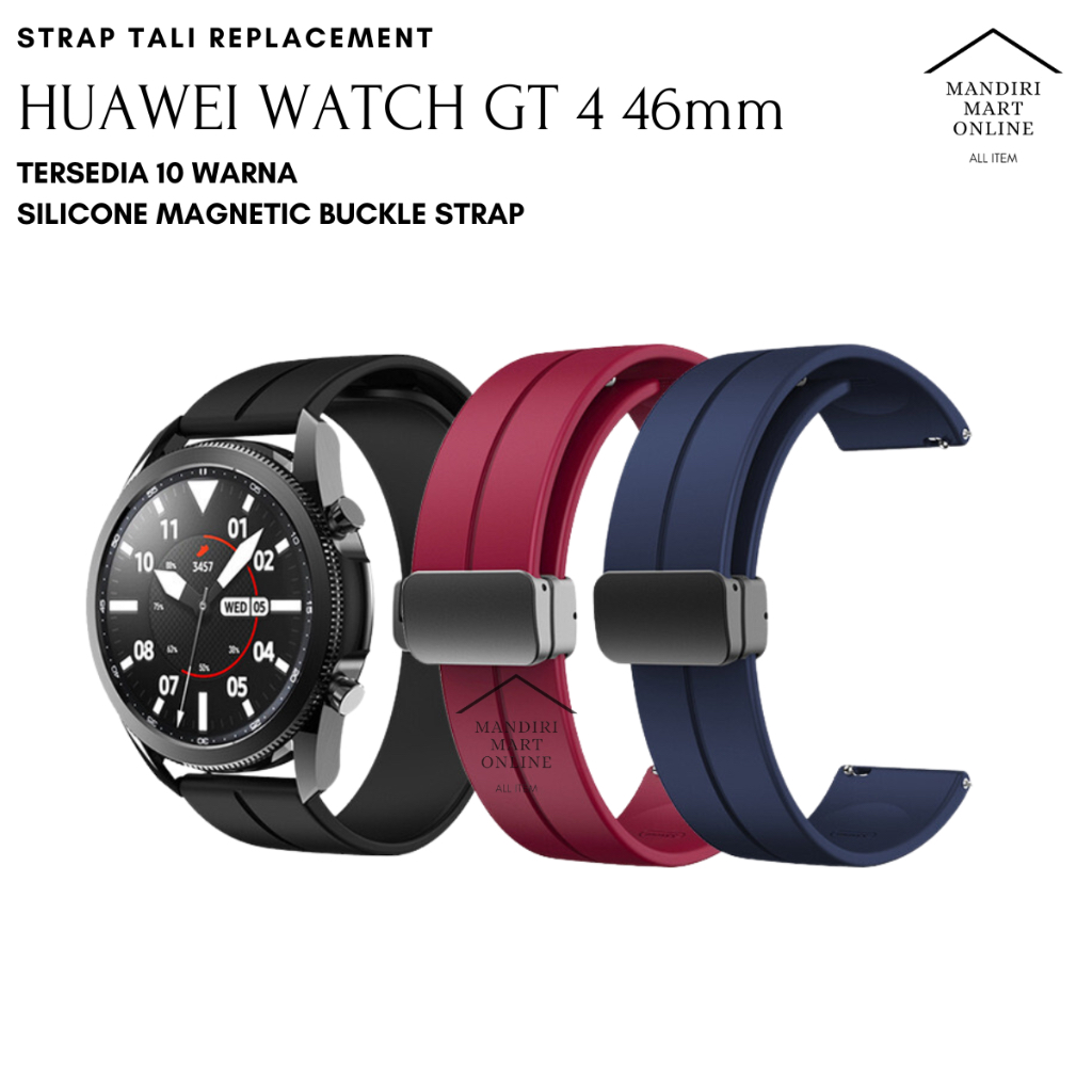 Jual Strap Huawei Watch GT 4 46mm Silicone Magnetic Buckle / Strap ...