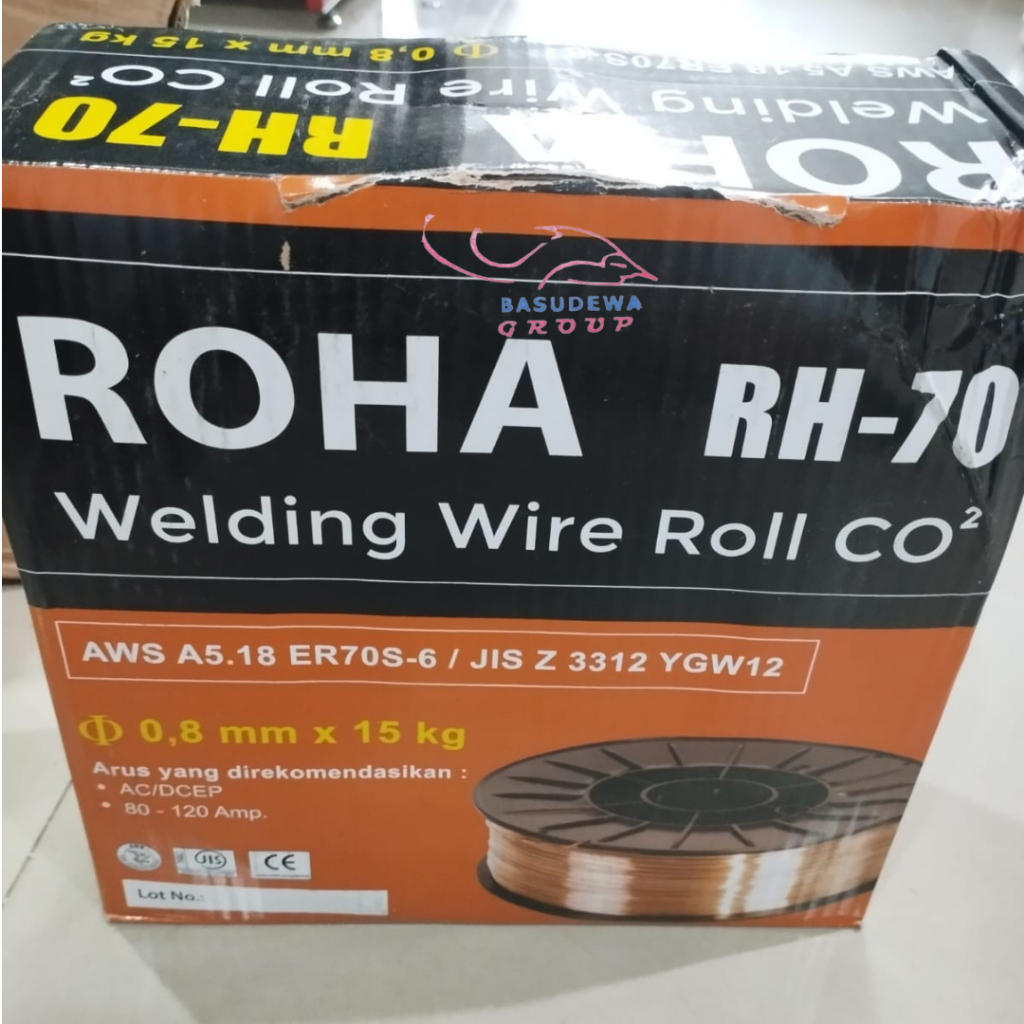 Jual ROHA RH70 KAWAT LAS CO2 ER70S 0.8MM 15KG / WELDING WIRE ROLL CO2 ...