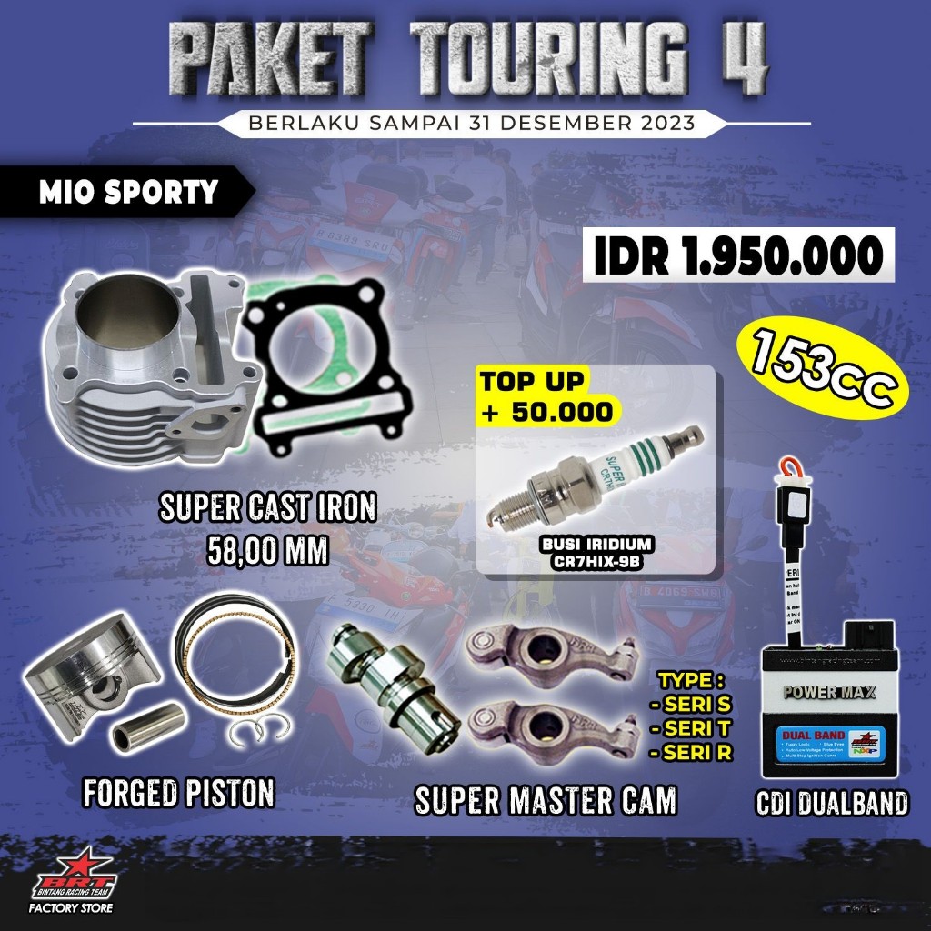 Jual Brt Paket Bore Up Touring Mio Sporty Blok Piston Master Cam Rra Cdi Shopee Indonesia