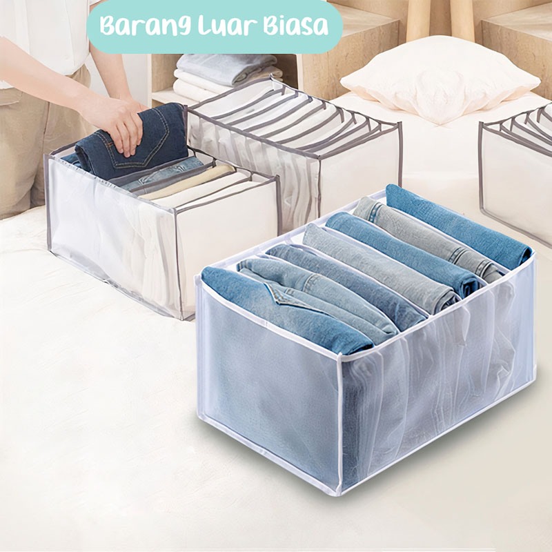 Jual BLB Storage Box Baju Pakaian Sekat Jeans Tempat penyimpanan ...