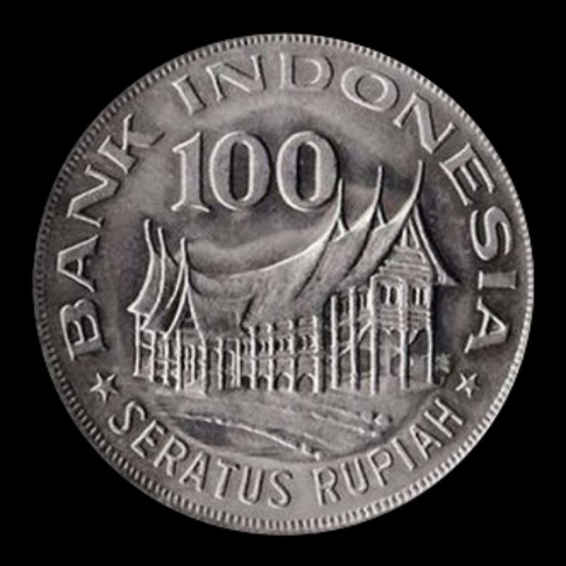 Jual UANG KOIN 100 RUPIAH TIPIS GAMBAR WAYANG & RUMAH GADANG Tahun 1978