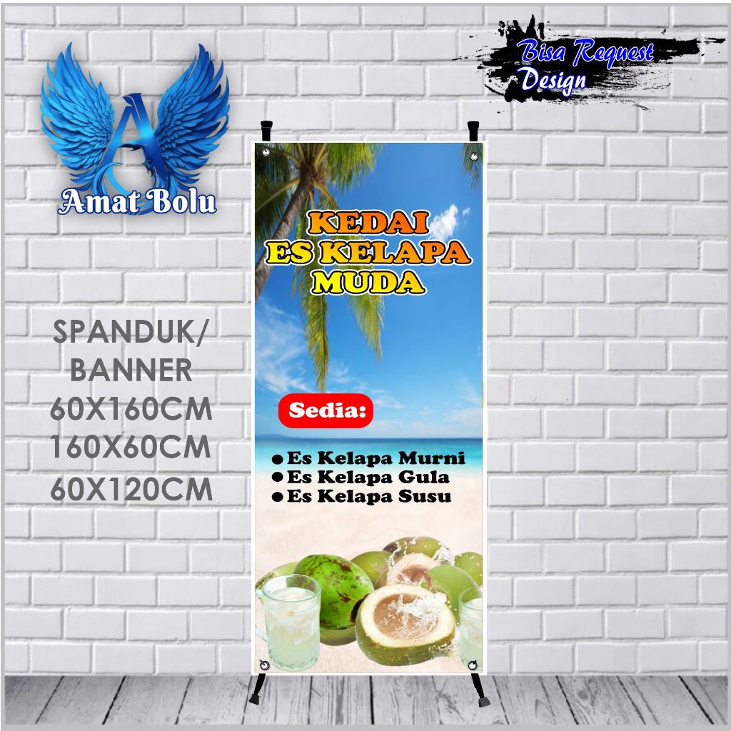 Jual Spanduk Banner Es Kelapa Muda Ukuran 60x160 Bisa Request Shopee Indonesia 2090