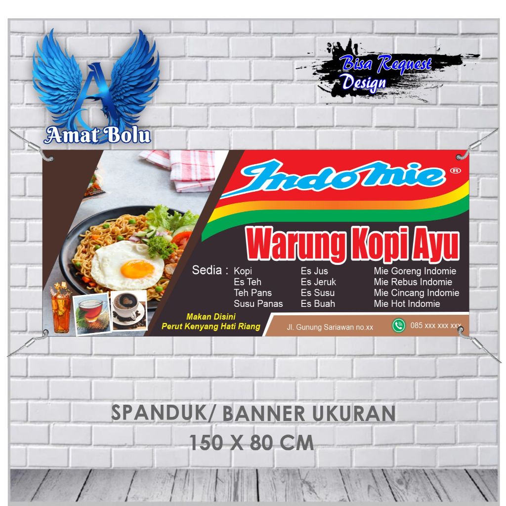 Jual Banner Mmt Spanduk Warung Indomie Dan Warung Kopi Ukuran 150x80 Bisa Request Shopee Indonesia 9831