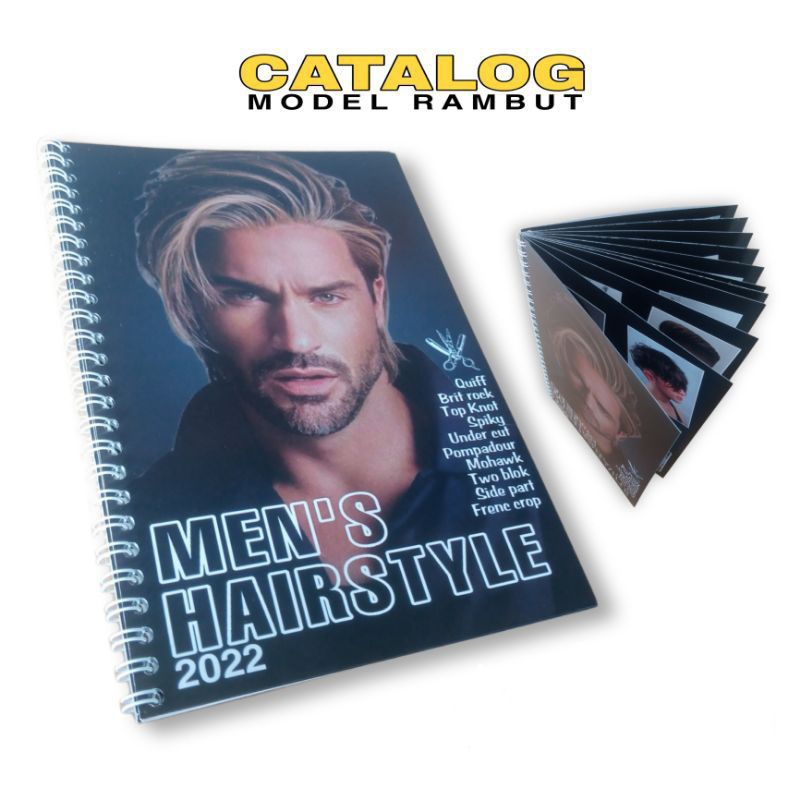 Jual buku catalog model rambut - poster model rambut - barbershop ...