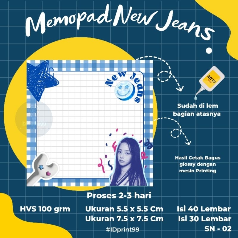 Jual [PROMO] STICKY NOTE/ MEMOPAD/NOTEPAD KPOP NEW JEANS KERTAS HVS ...