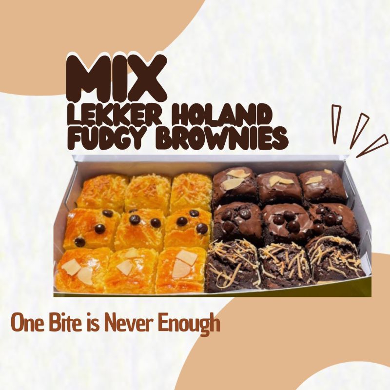 Jual Fudgy Brownies Coklat Enak/ Coklat Lumer/ Lekker Holland/ Mix Fudgy Brownies Lekker Holland