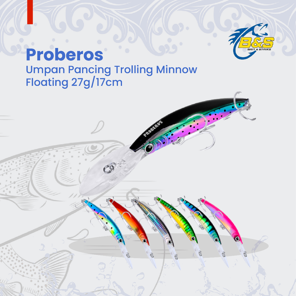 Jual PROBEROS Lure minnow Floating 27G / 17cm Umpan Pancing Trolling