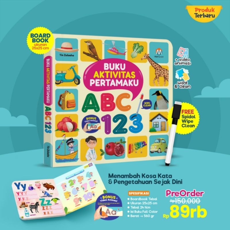 Jual BOARDBOOK UNTUK USIA 2+ TAHUN - AKTIVITAS PERTAMAKU ABC 123 - BUKU ...