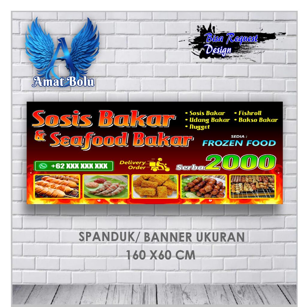 Jual Banner Mmt Spanduk Sosis Bakar Dan Seafood Ukuran 60x160 Bisa Request Shopee Indonesia 6815