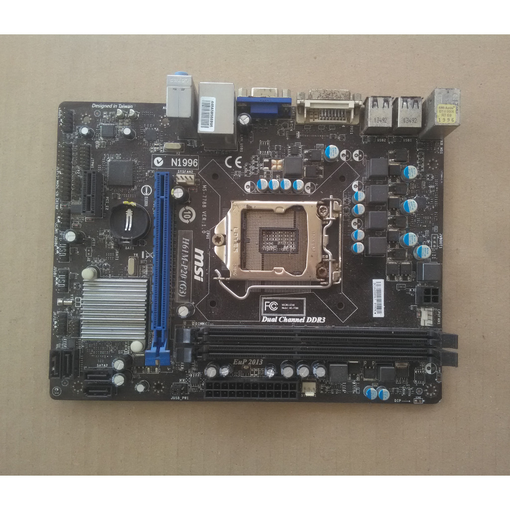 Jual Board Mainboard PC Komputer MSI H61M-P20 G3 | Shopee Indonesia