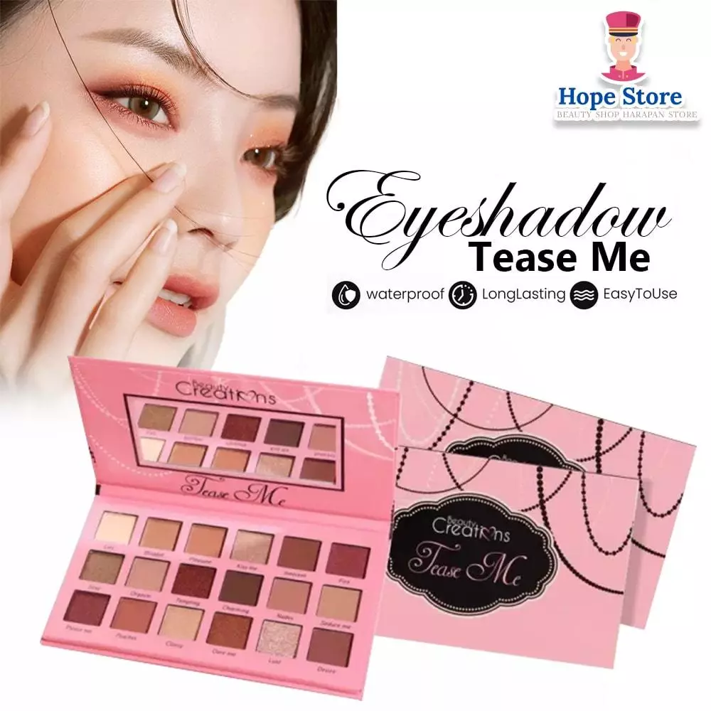Beauty Tease Me Eyeshadow Warna Lengkap 1 Set 18 Warna Waterproof Tahan Lama | AutoStock