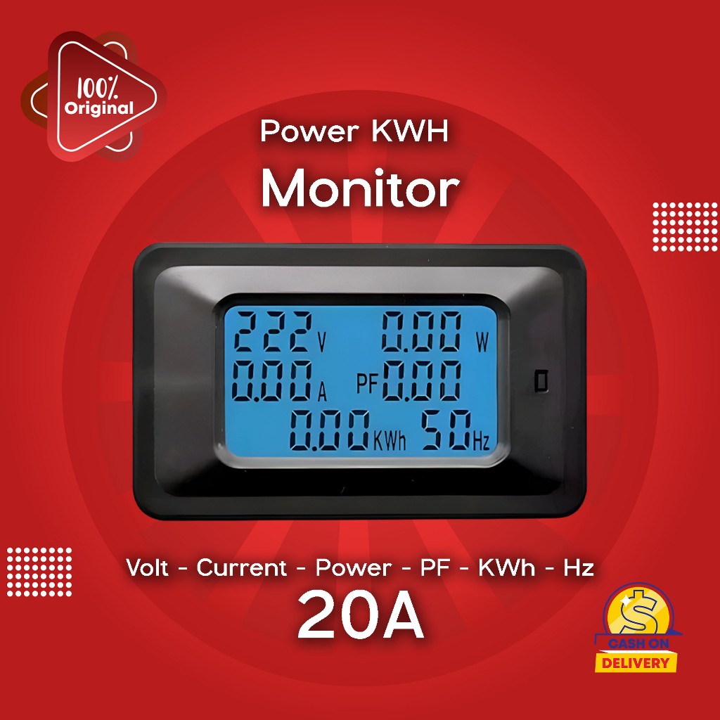 Jual Watt KWH Meter Power Monitor Daya Digital 20A Multifungsi