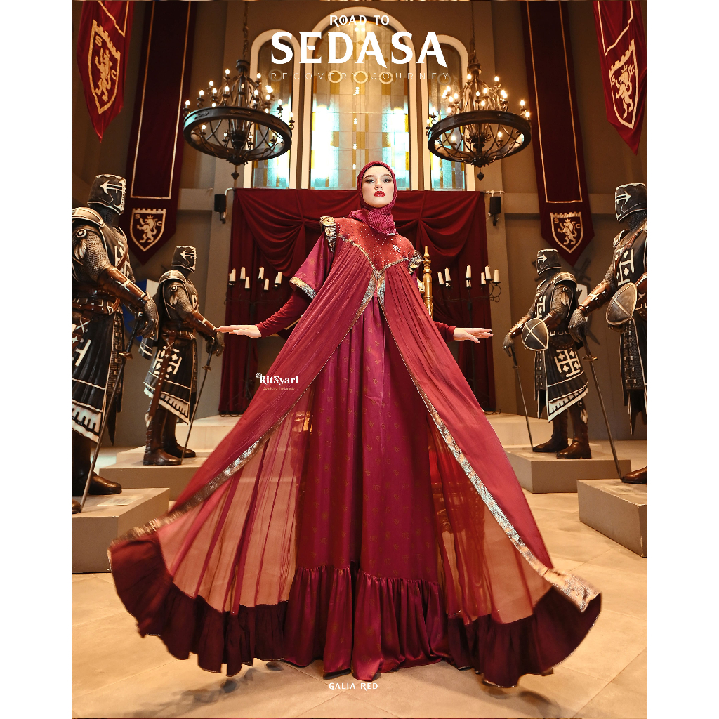 Jual RITZ SYARI - SET DRESS GALIA RED PREMIUM | Shopee Indonesia