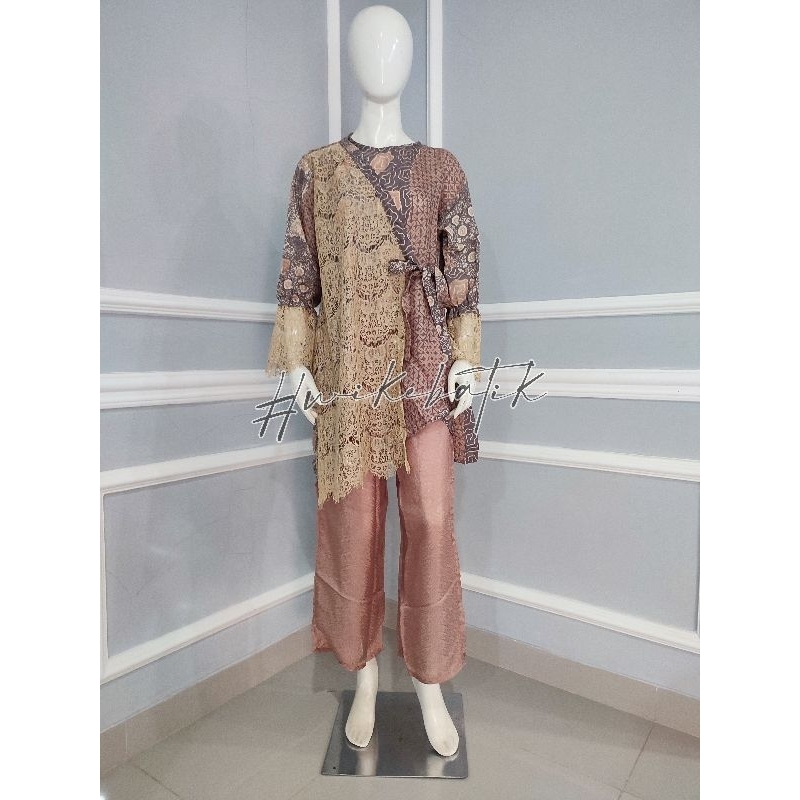 Jual Wike Batik Set Allysa Blouse Blus Kulot Viscose Batik Trusmi