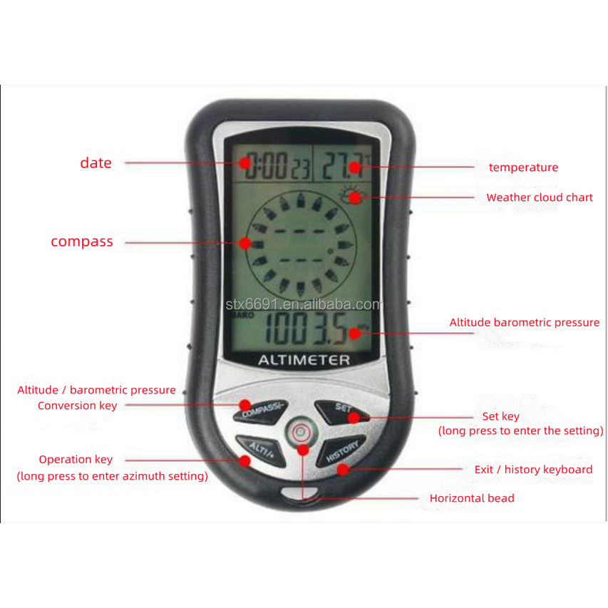 Jual Compass Kompas Mini 8 in1 LED Digital Multifunction Outdoor RV77 ...