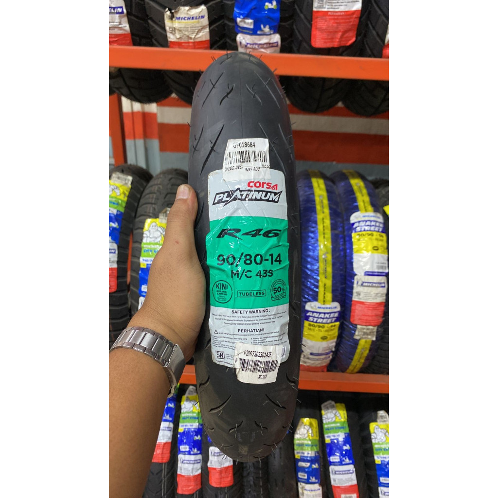 Jual Paket Ban Soft Compound Motor Matic CORSA R46 PLATINUM 80/80-14 ...