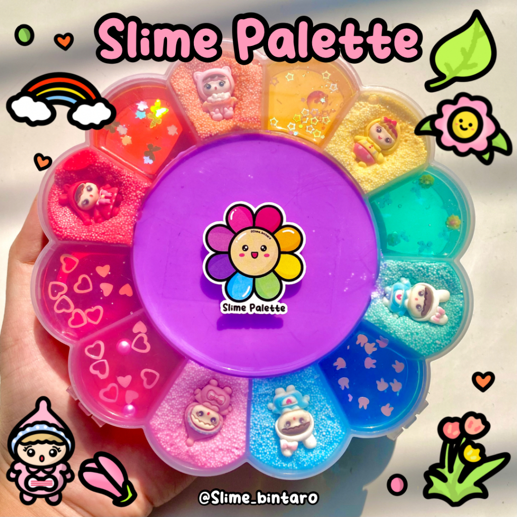 Jual Slime Palette Bunga By Slime Bintaro Slime Warna Warni Isi