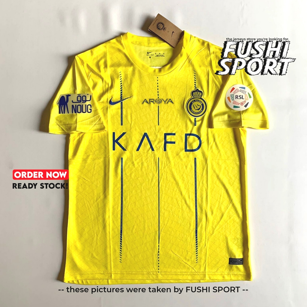 Jual Jersey Baju Bola Al Nassr Home Full Patch 2023 2024 New Grade Ori