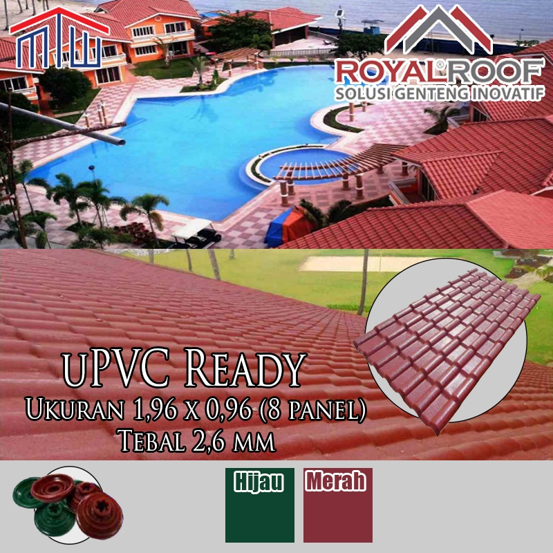 Jual Atap uPVC Motif Genteng Royalroof Rumah, Gazebo, Gapura, Balai