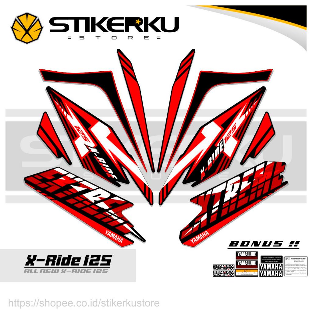 Jual Striping X Ride New Motif Sticker X Ride New Stiker