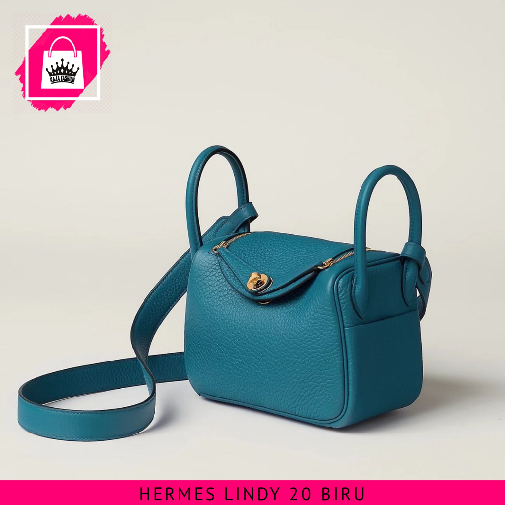 Tas Wanita 2020Hermes Lindy 20 Blue Premium | Tas Selempang & Bahu Wanita  Import