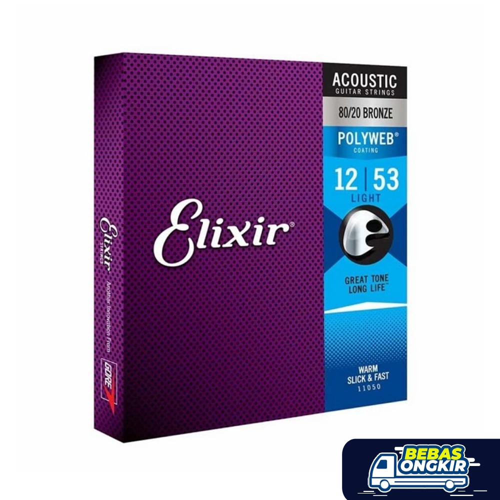 Jual Senar Gitar Akustik Elixir 11050 Polyweb 80/20 Bronze 12-53 ...
