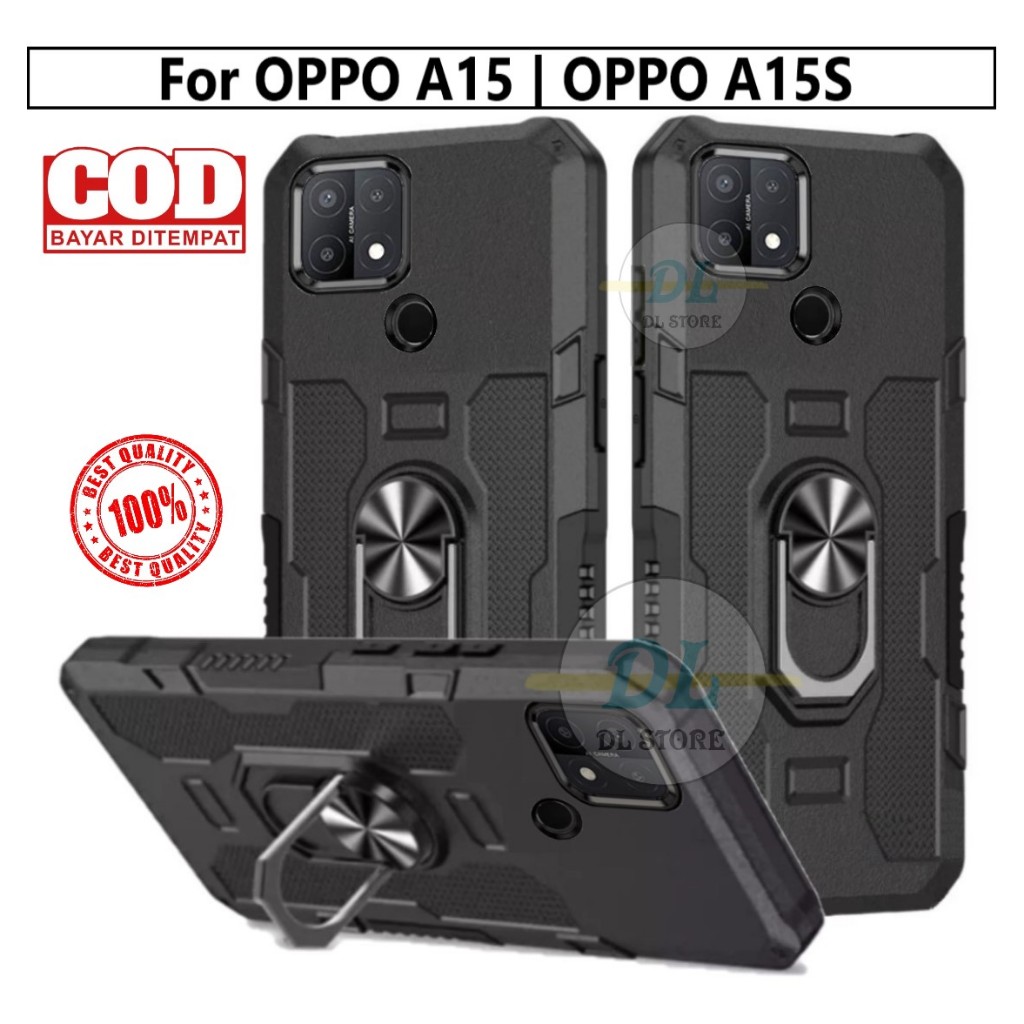 Jual Casing Untuk Oppo A15 | Oppo A15s Hard Case Ring Armor Robot Case ...