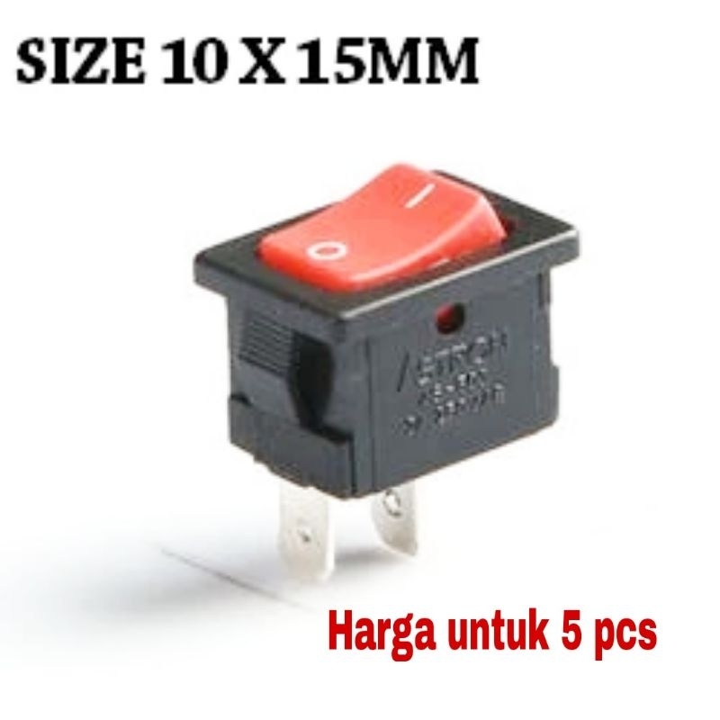 Jual Saklar Rocker Switch Mini 2 Kaki Merah Harga 5 Pcs | Shopee Indonesia