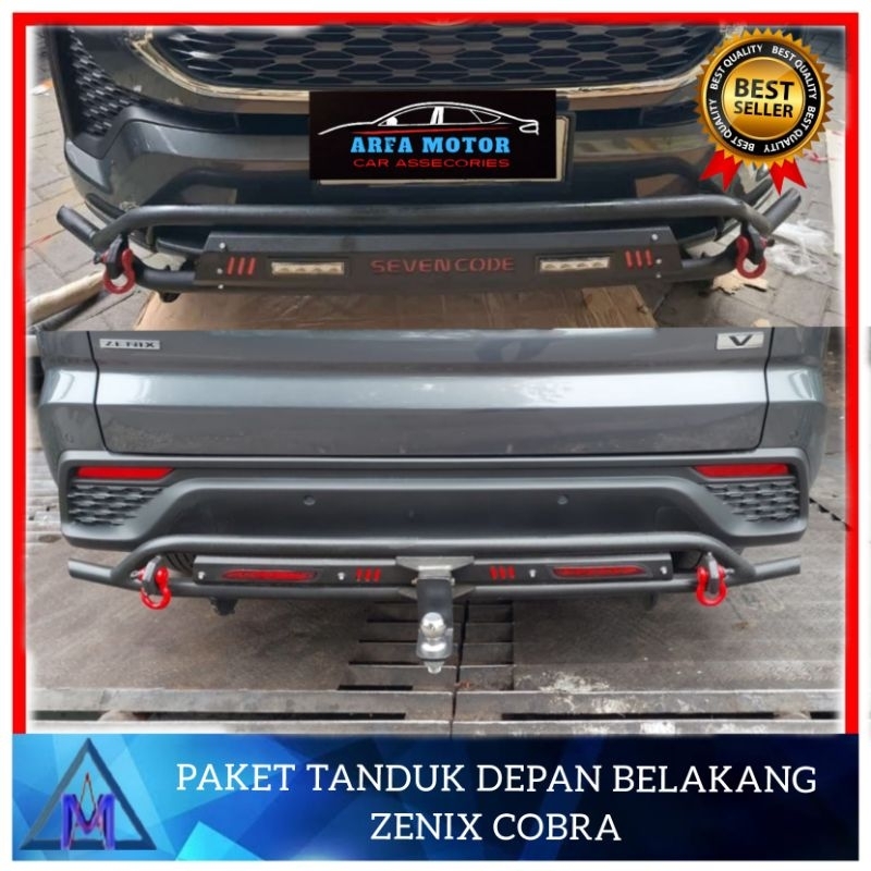 Jual Paket Tanduk Depan Belakang Innova Zenix Model Cobra Besi