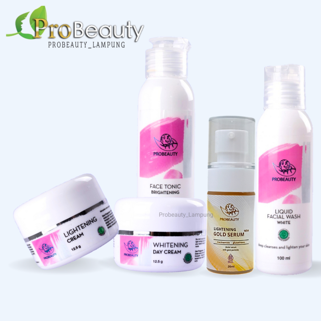 Jual Probeuty Skin Care Paket Lightening + Serum Gold Glowing Skincare ...