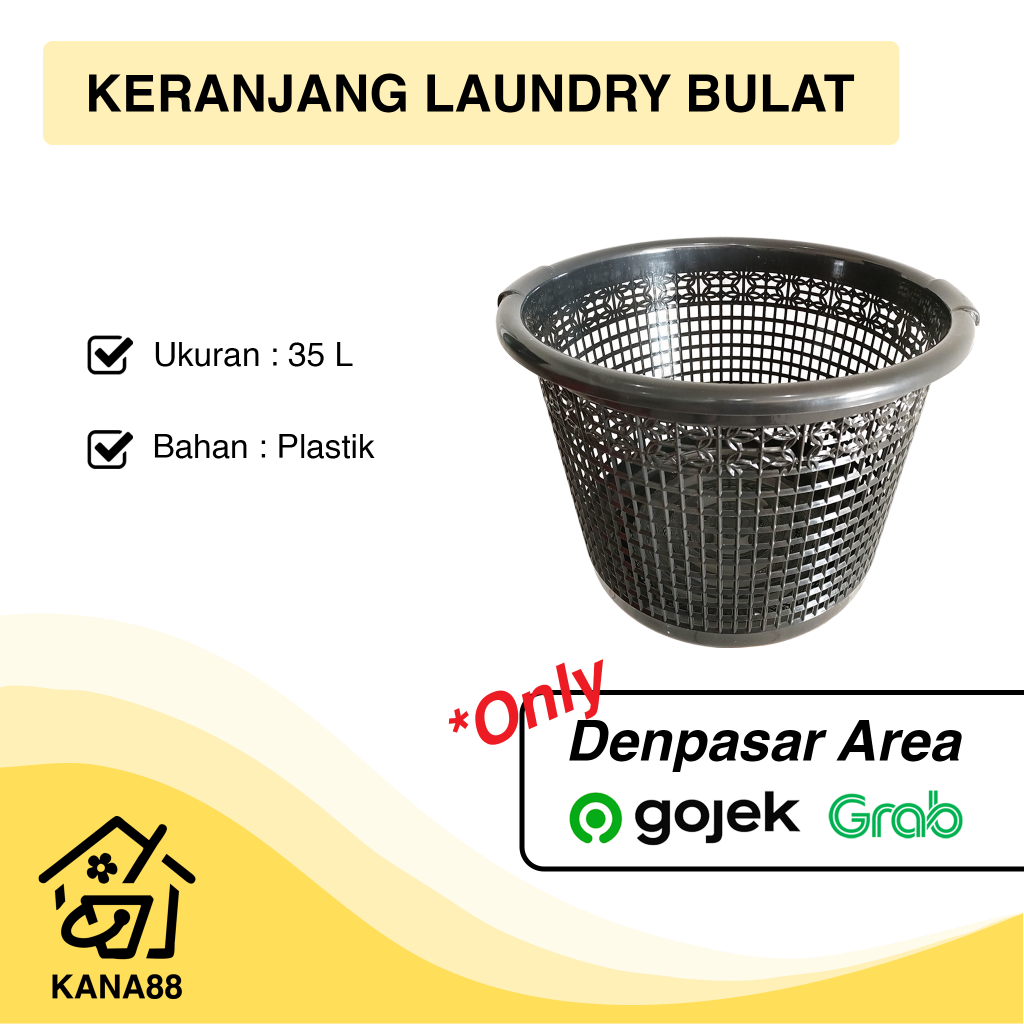 Jual Keranjang Laundry Bulat Susan Plastik 35 Liter Keranjang Baju Besar 1 Pcs Shopee Indonesia 7023