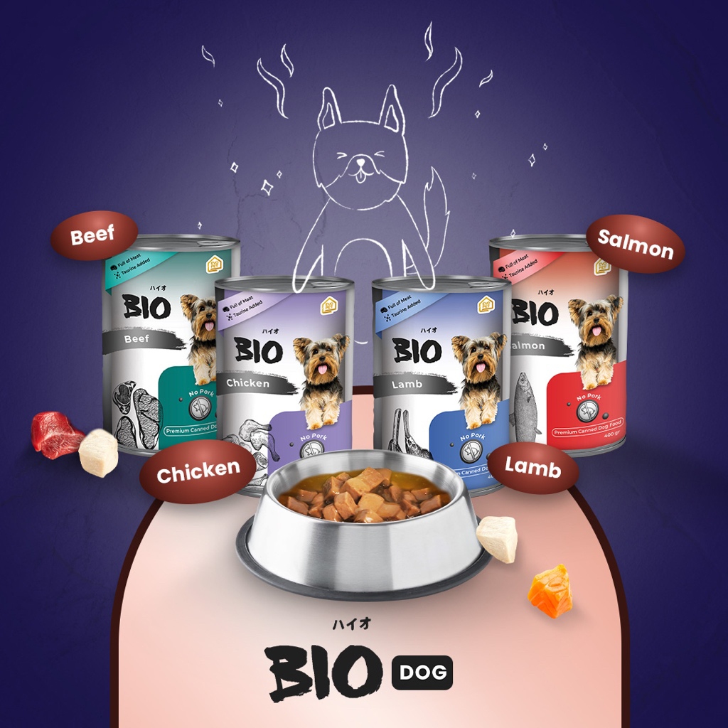 Jual Wet Food BIO DOG Kemasan Kaleng 400 gr Makanan Kaleng Basah