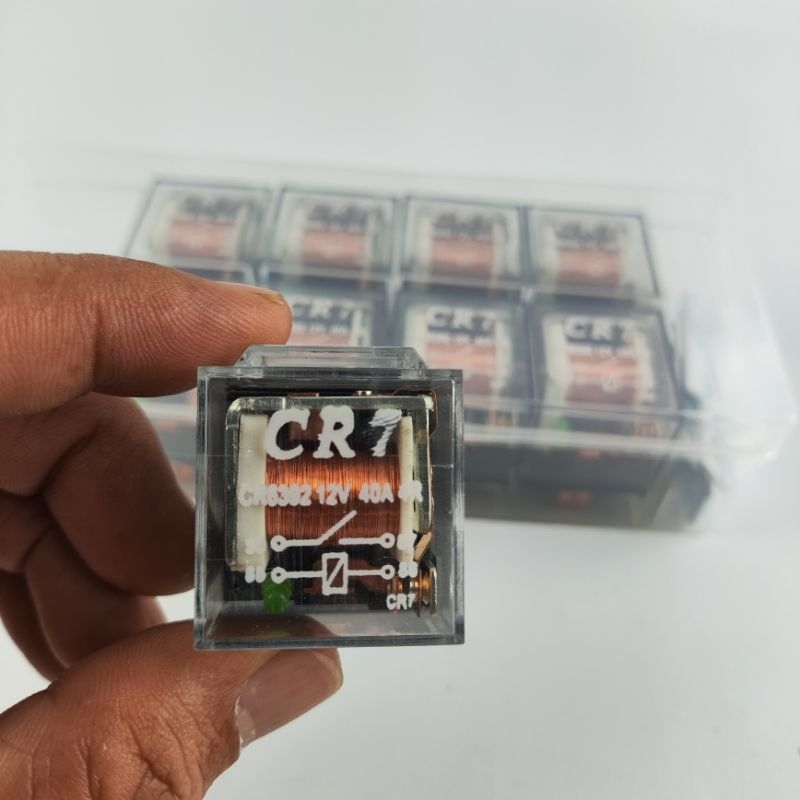 Jual Relay Klakson Transparan Kaki 4 12volt 40 ampere indikator Led