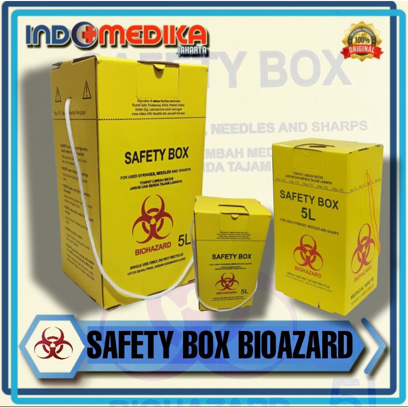 Jual SAFETY BOX LIMBAH MEDIS BIOHAZARD 5 liter Shopee Indonesia