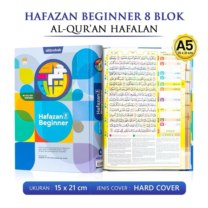 Jual Alquran A5 Hafazan Beginner Hafalan 8 Blok Tajwid Warna Alqosbah