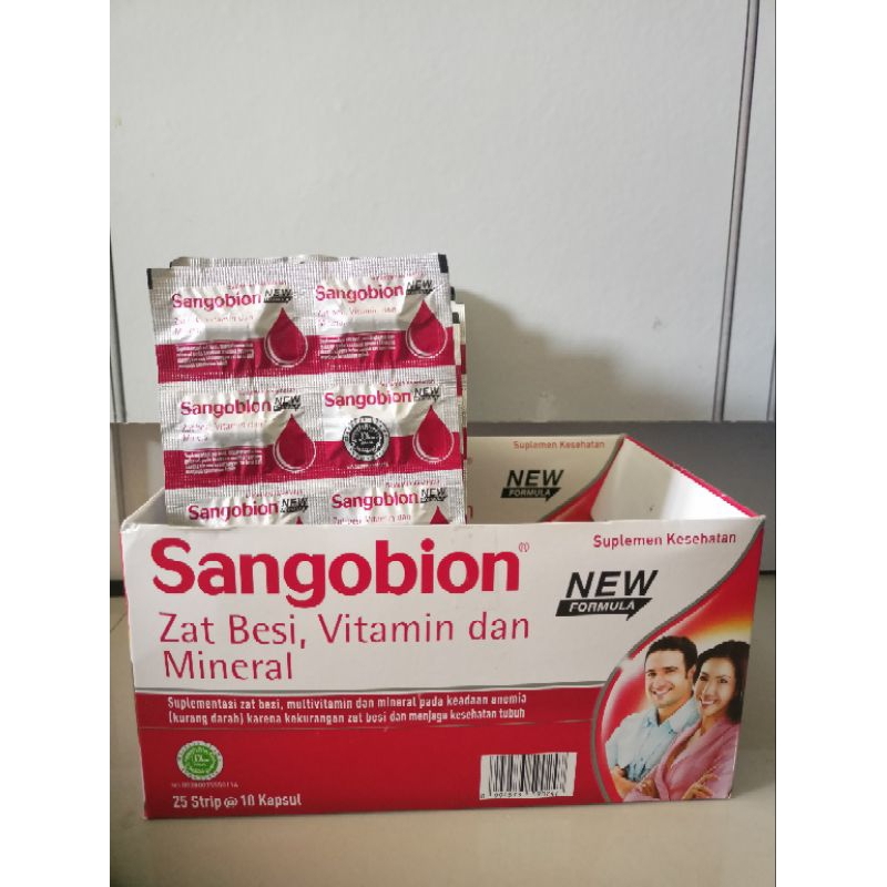 Jual SANGOBION STRIP ISI 10 Kapsul Penambah Darah Anemia Multivitamin ...