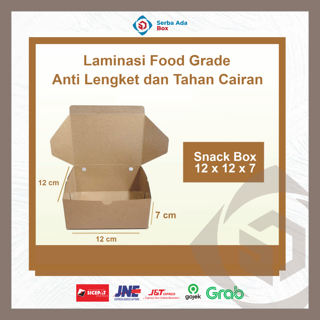 Jual SNACK BOX KOTAK MAKANAN KOTAK KUE KOTAK DONUT FOODGRADE KHUSUS UNTUK MAKANAN 12x12x