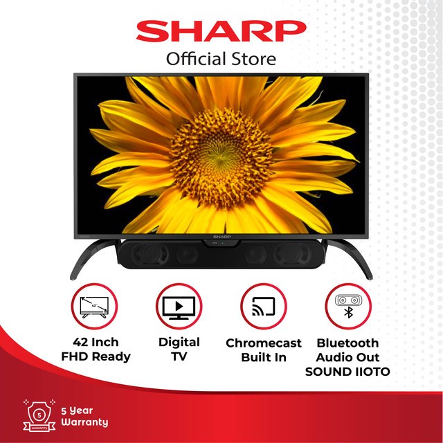 Jual Sharp AQUOS LED 42inch Full HD IIOTO 2T C42DD1I + Sound Bar Shopee Indonesia