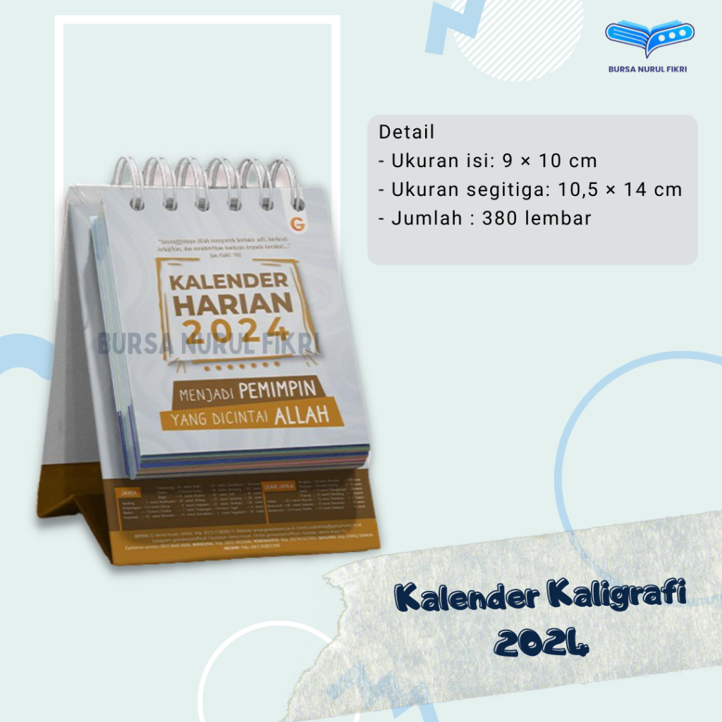 Jual Kalender Harian Tahun 2024 Penanggalan Tahun Masehi Dan Hijriyah Penerbit Gema Insani 8138