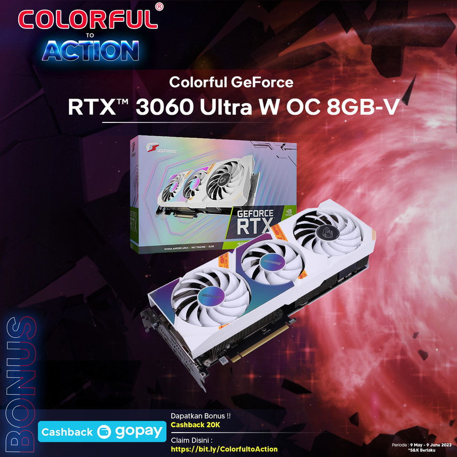 Jual VGA Colorful iGame Geforce RTX 3060 Ultra W OC-V 8GB - 8GB GDDR6 ...