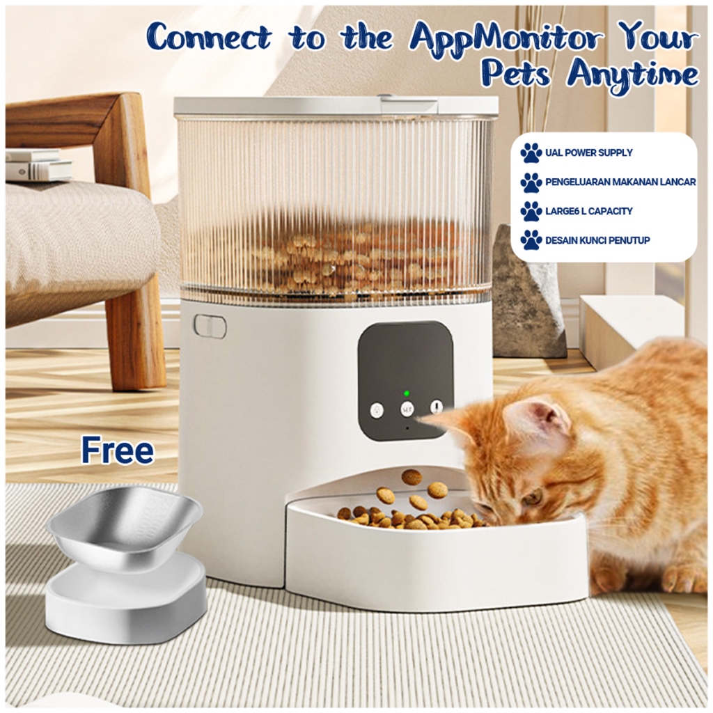 Jual Smart Pet Feeder, Automatic Pet Feeder APP WIFI Connect