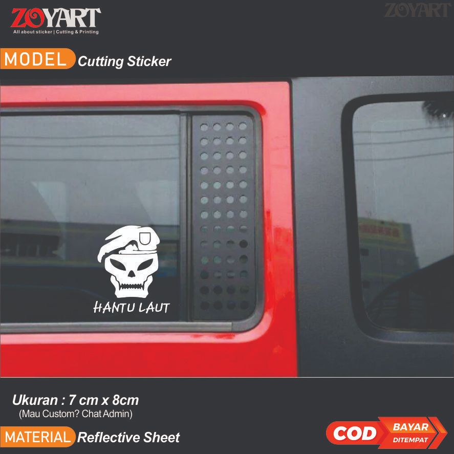 Jual Sticker Hantu Laut, Sticker Cutting Hantu Laut, Sticker Kaca Mobil ...