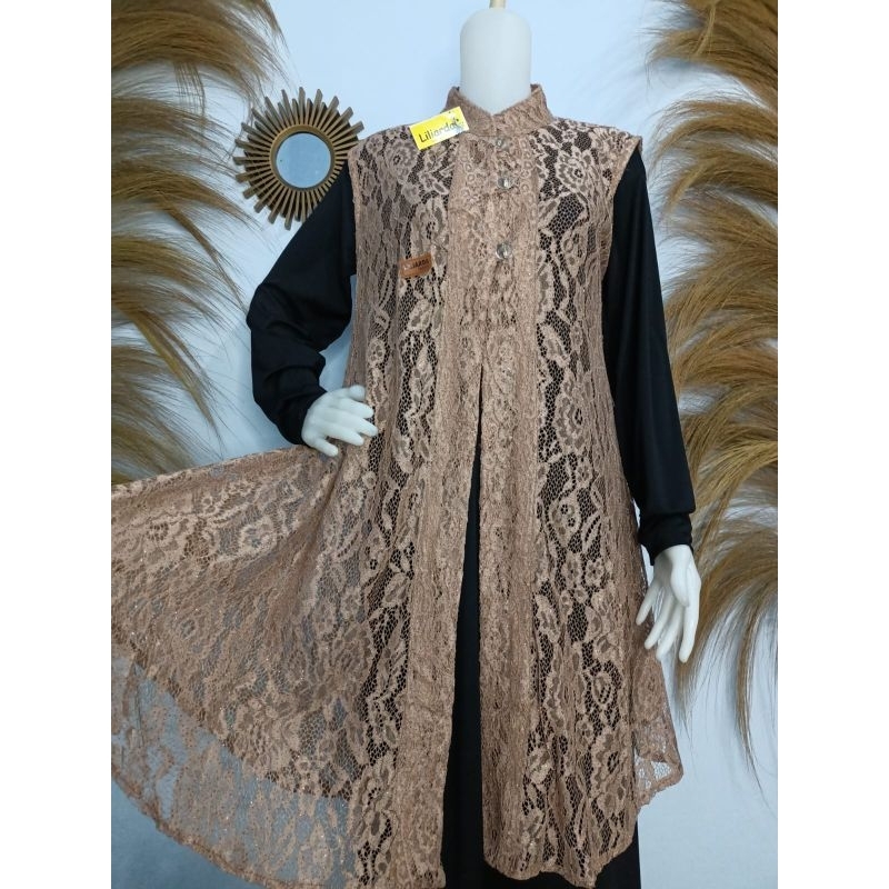 Jual Cardigan brukat tanpa lengan/outer brokat wanita kekinian | Shopee