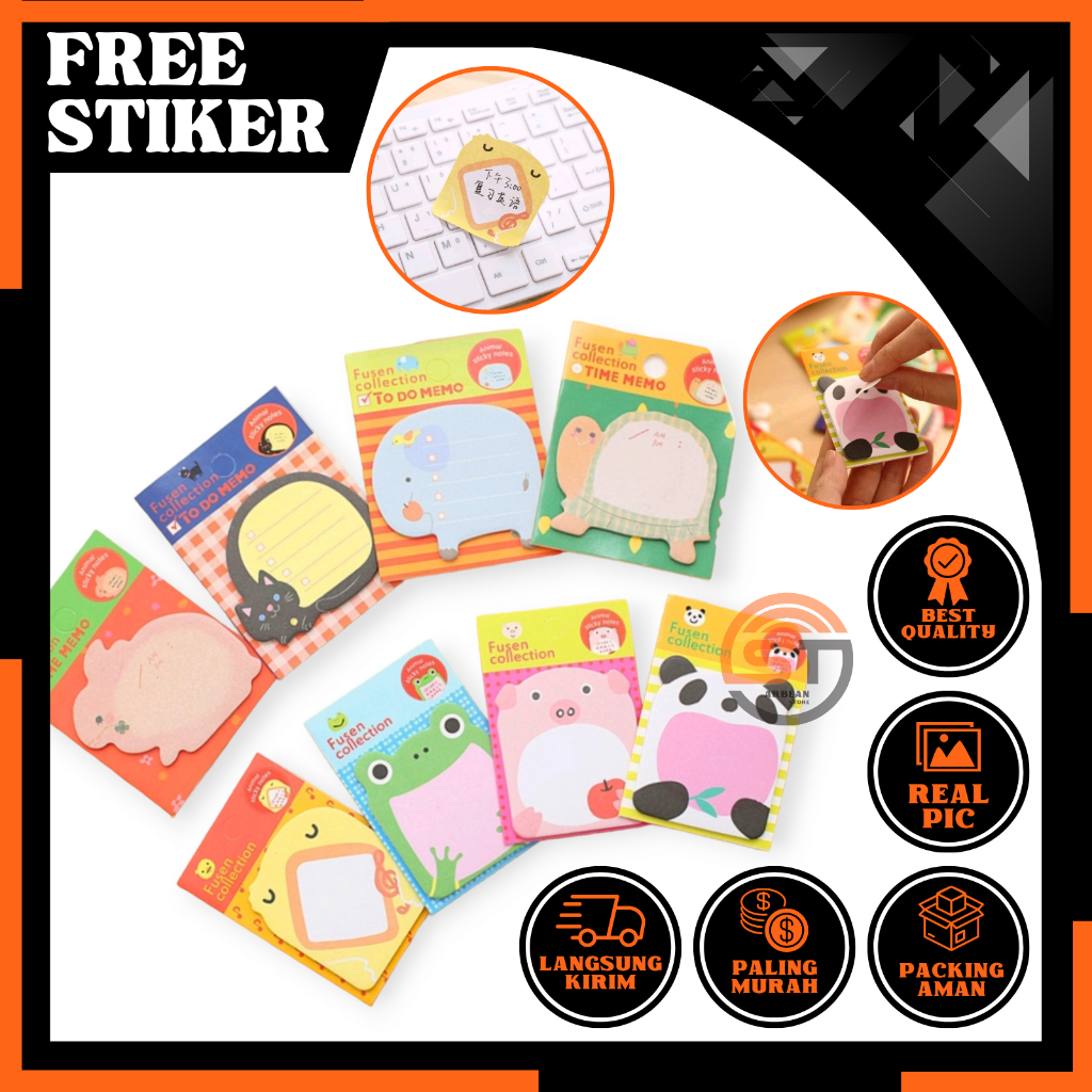 Jual 1PCS Sticky Notes Motif Hewan Kertas Tempelan Catatan Memo Note ...