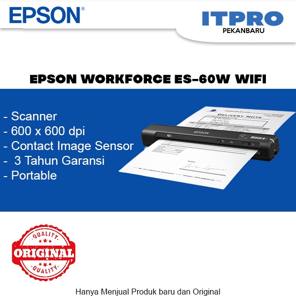 Jual EPSON WORKFORCE ES60W WIFI PORTABLE COLOR DUCUMENT SCANNER A4