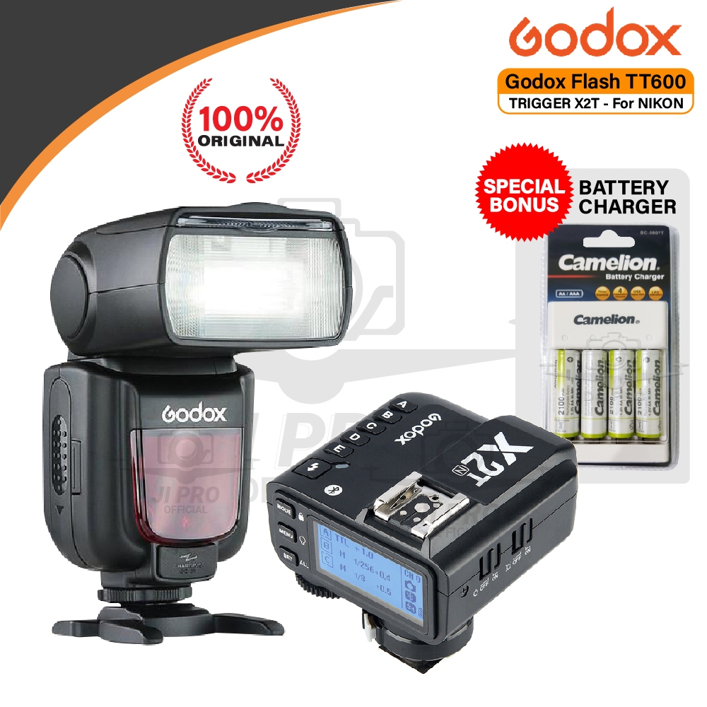 Jual Godox Flash TT600 & X2T - Lampu Flash TT 600 Paket Trigger X2-T ...